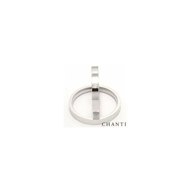 trouwringen in 14 karaat witgoud 0.025 ct - set