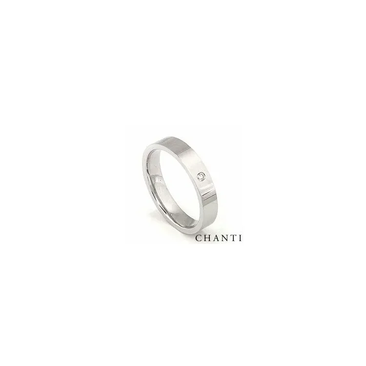 Trouwring in 14 karaat witgoud 0,025 ct