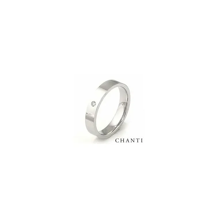 Trouwring in 14 karaat witgoud 0,025 ct