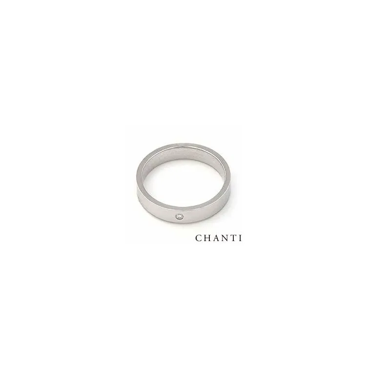 Trouwring in 14 karaat witgoud 0,025 ct