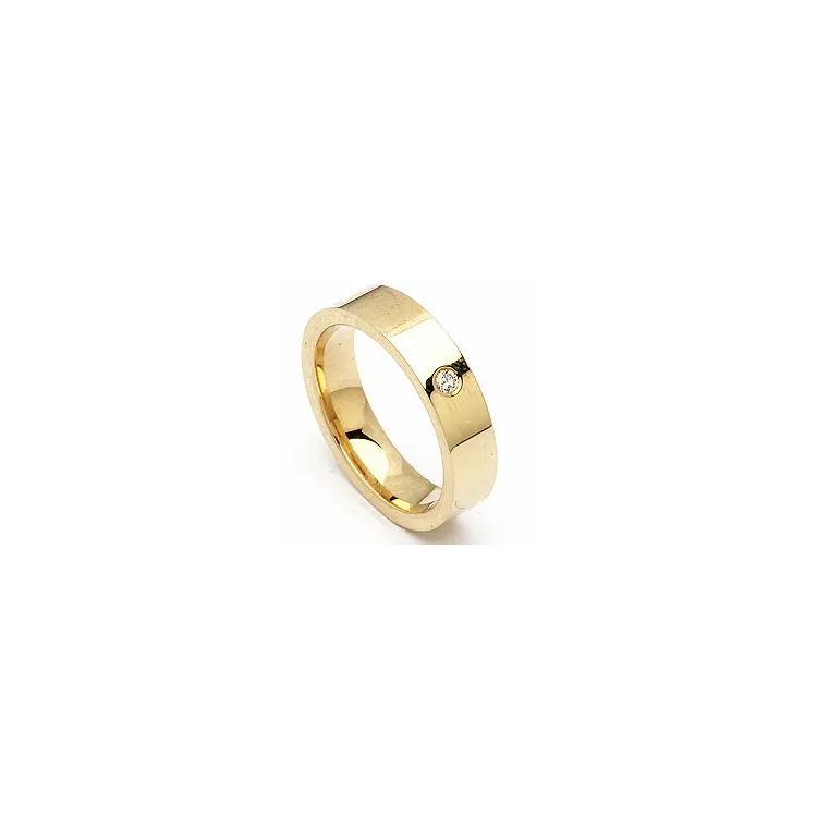 Trouwring in 14 karaat goud 0,05 ct