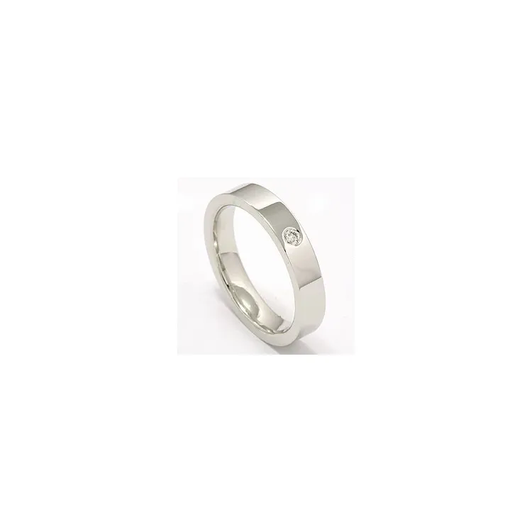briljant trouwring in 14 karaat witgoud 0,05 ct