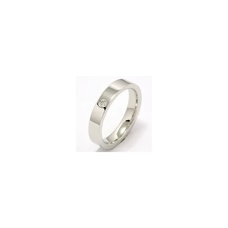 briljant trouwring in 14 karaat witgoud 0,05 ct
