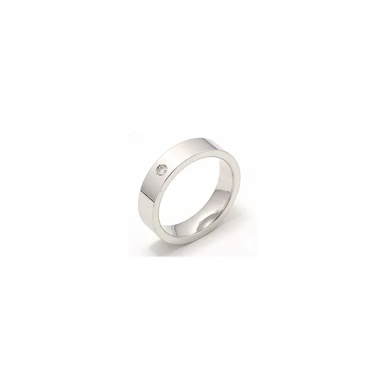Trouwring in 14 karaat witgoud 0,05 ct