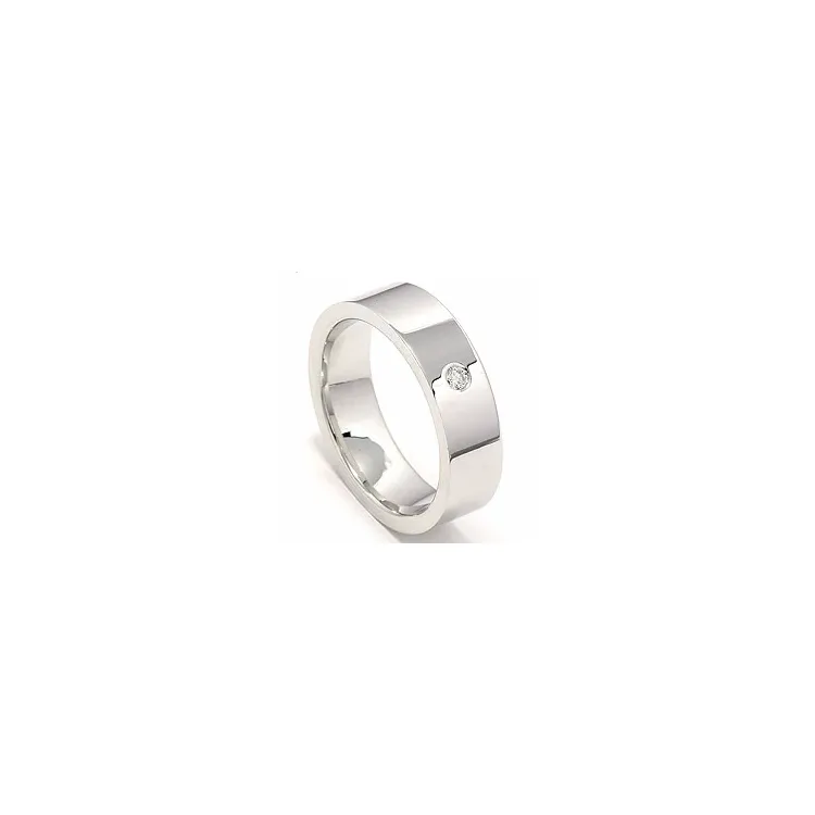diamant trouwring in 14 karaat witgoud 0,05 ct