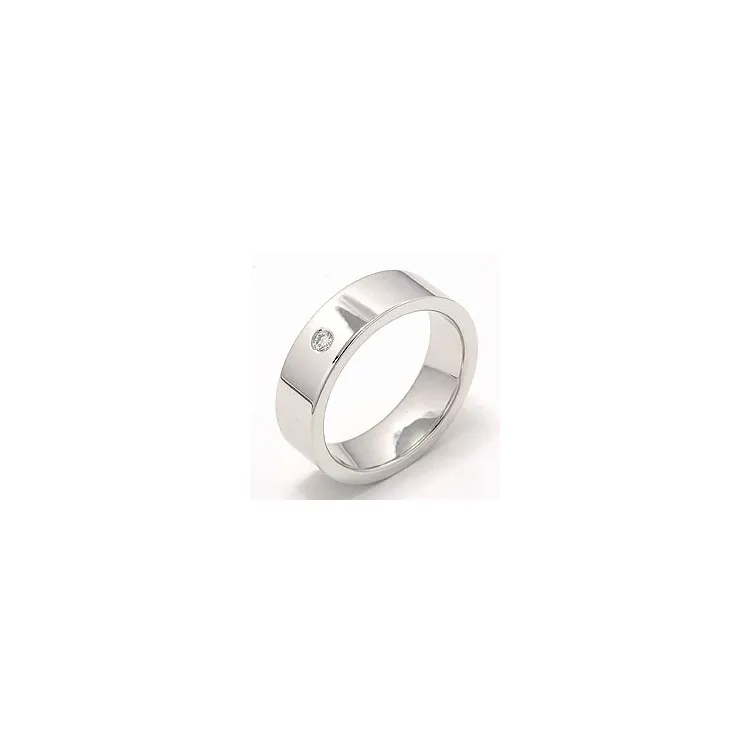 diamant trouwring in 14 karaat witgoud 0,05 ct
