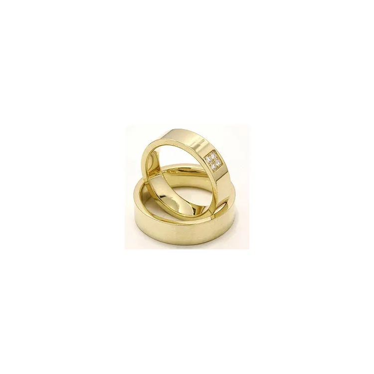 diamant trouwringen in 14 karaat goud 4 x 0,0165 ct - set