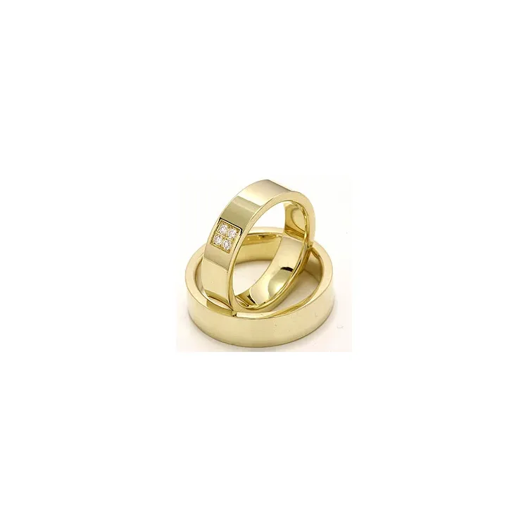 diamant trouwringen in 14 karaat goud 4 x 0,0165 ct - set