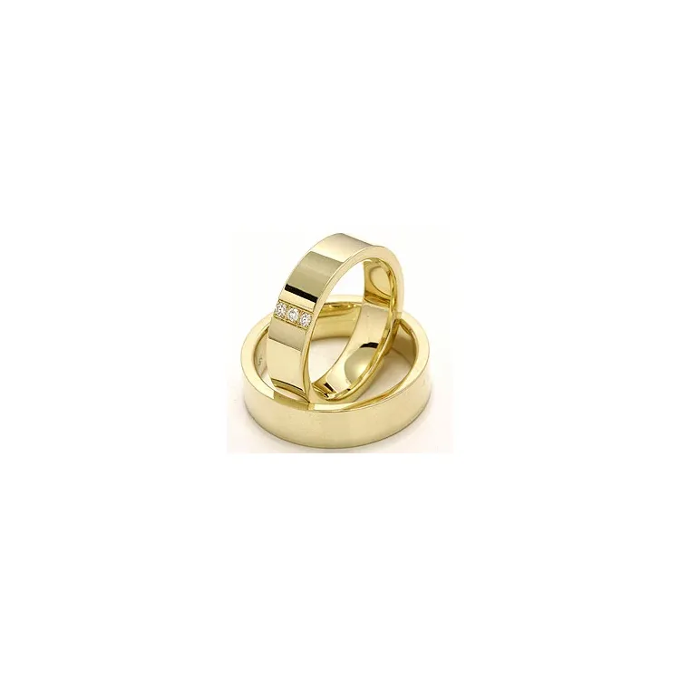 Trouwringen in 14 karaat goud 0,018 ct - set