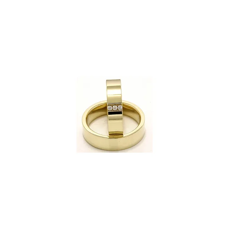 Trouwringen in 14 karaat goud 0,018 ct - set