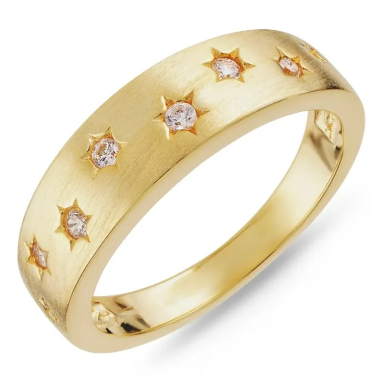 zirkoon ring in verguld sterlingzilver