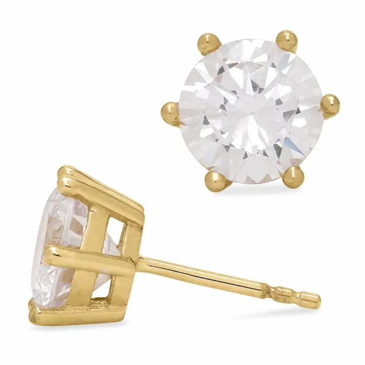8-8,5 mm zirkoon oorsteker in verguld zilver