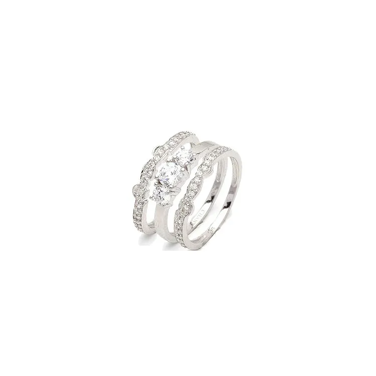 driedelige ring in zilver