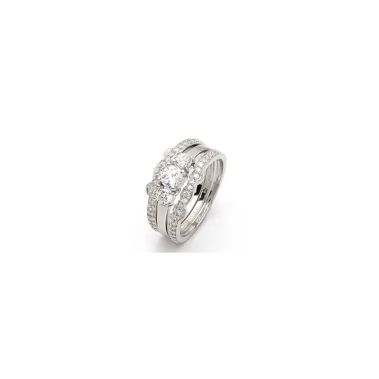 driedelige ring in zilver