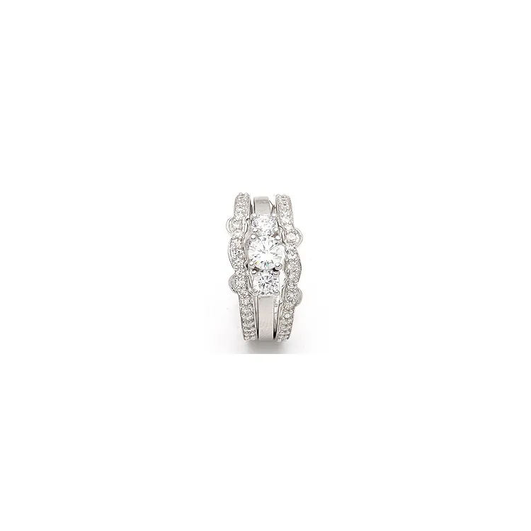 driedelige ring in zilver