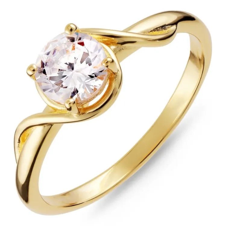 zirkoon ring in verguld sterlingzilver