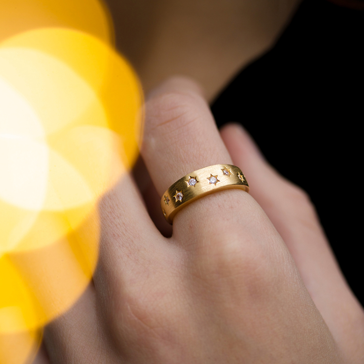 zirkoon ring in verguld sterlingzilver