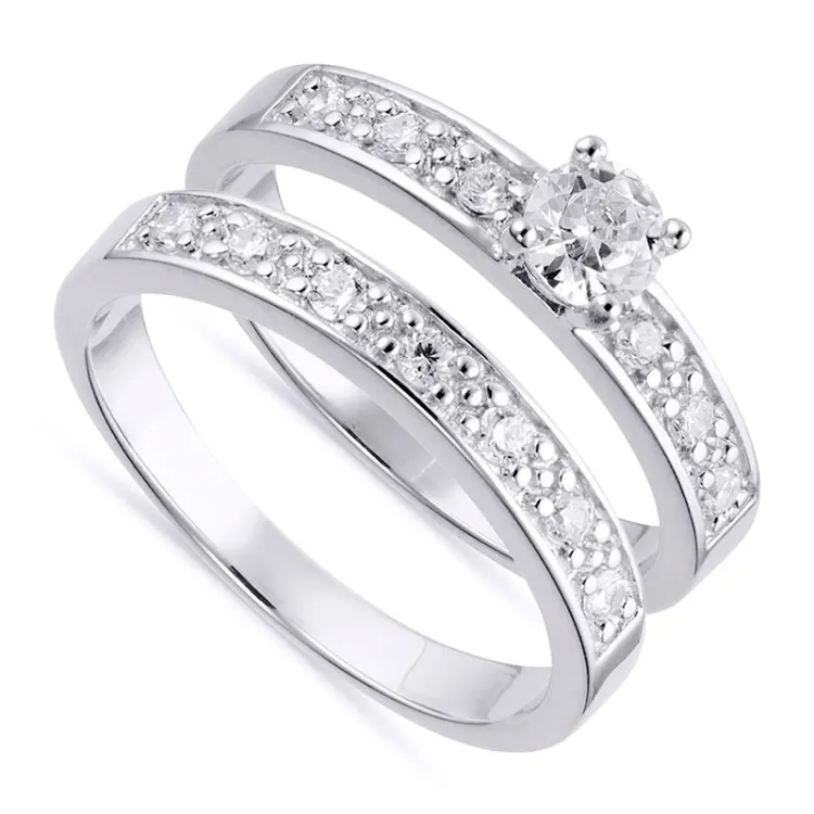 Breed witte zirkoon ring in zilver