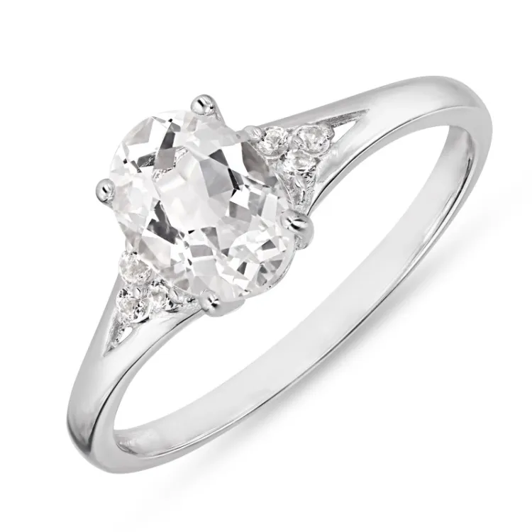 syntetische topaas ring in zilver