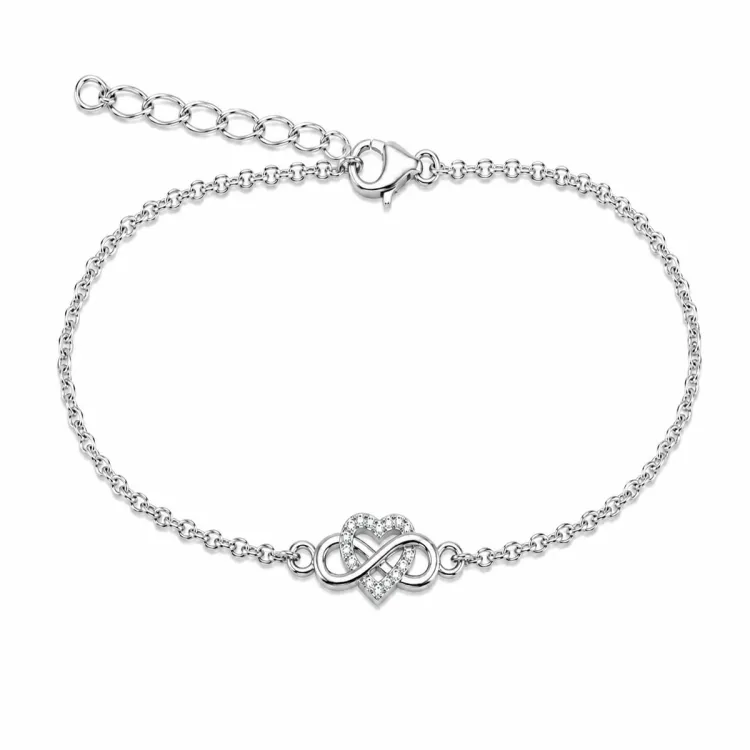 hart infinity armband in zilver