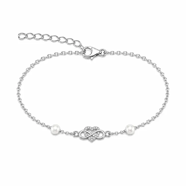 hart infinity armband in zilver