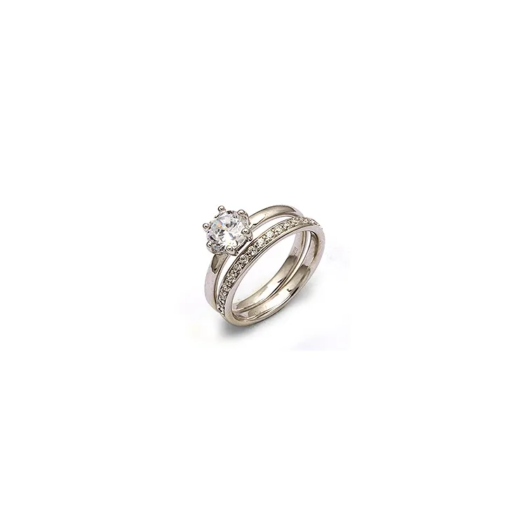 Witte zirkoon zilver ring in zilver