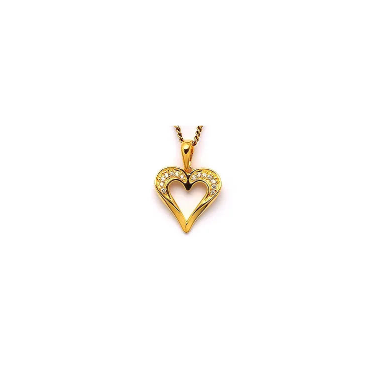 Hart verguld hanger in verguld sterlingzilver