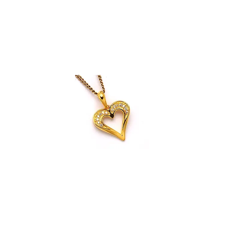 Hart verguld hanger in verguld sterlingzilver