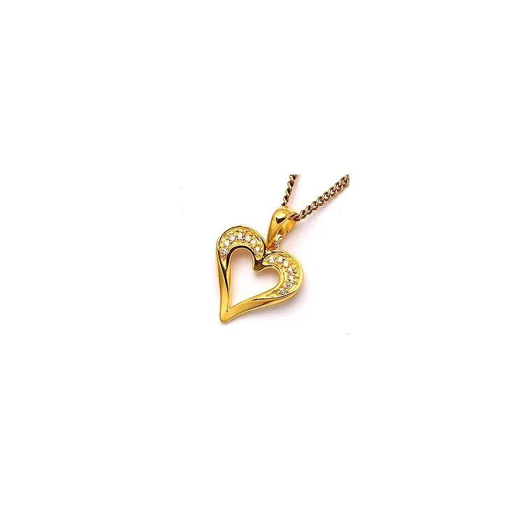Hart verguld hanger in verguld sterlingzilver