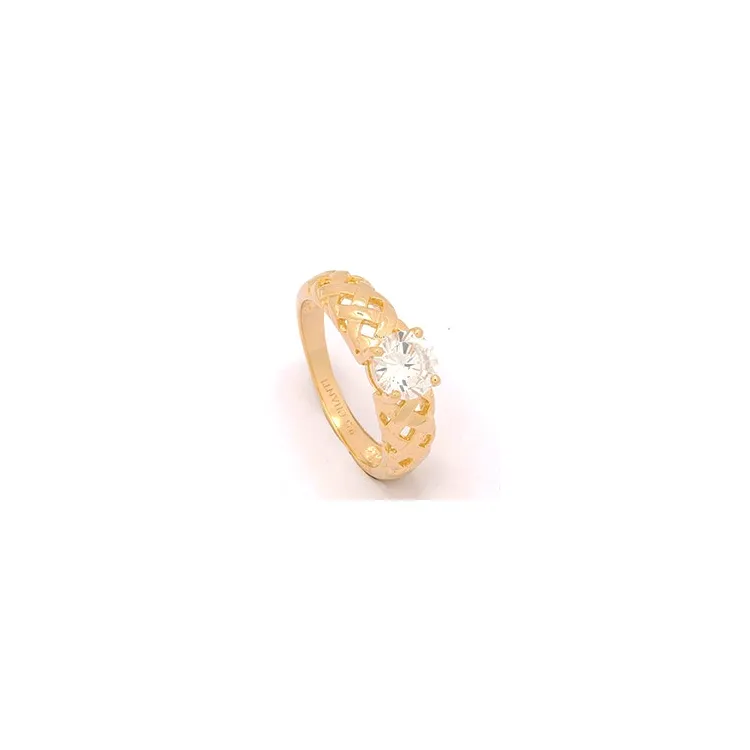 zirkoon ring in verguld sterlingzilver