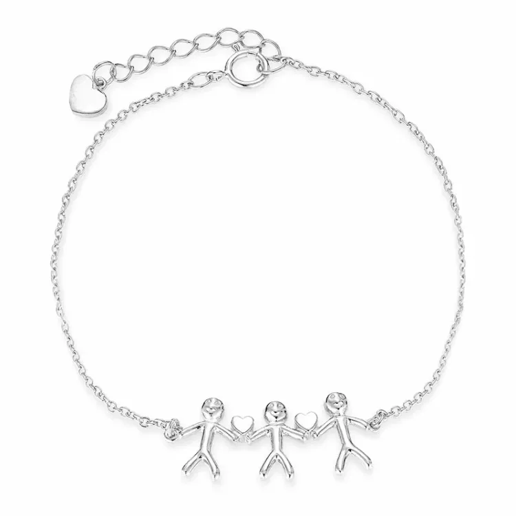 familie armband in zilver