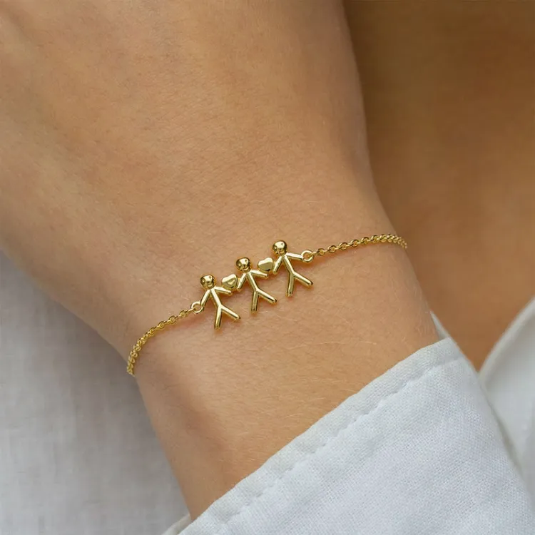 familie armband in verguld sterlingzilver