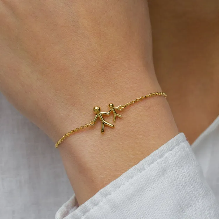 familie armband in verguld sterlingzilver