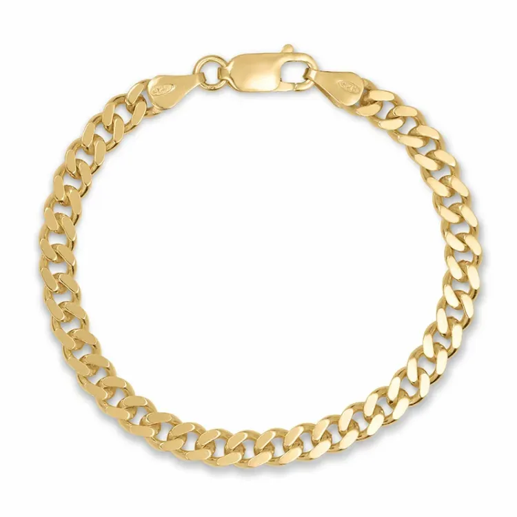 pantserarmband in verguld sterlingzilver 18,5 cm x 5,3 mm 
