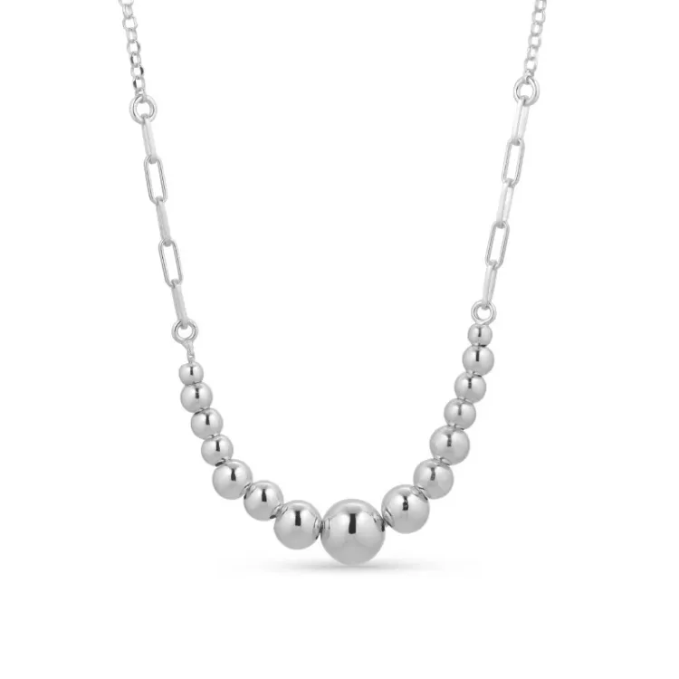 kogelketting in zilver 42 cm x 8,0 mm