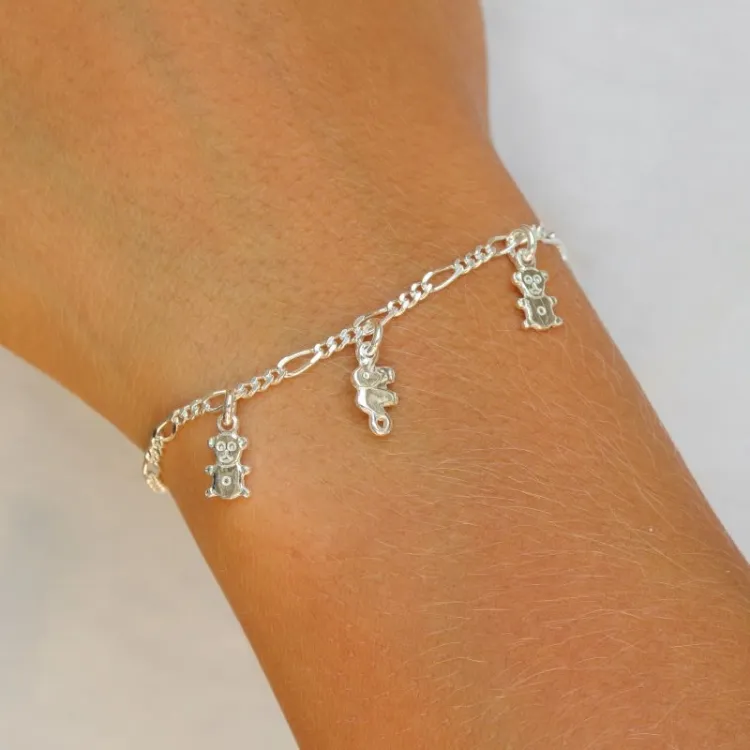 echt kinder armband in zilver met hanger in zilver - Little Ones