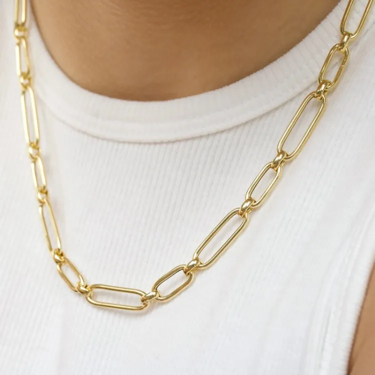 ketting in verguld sterlingzilver 45 cm x 6,3 mm