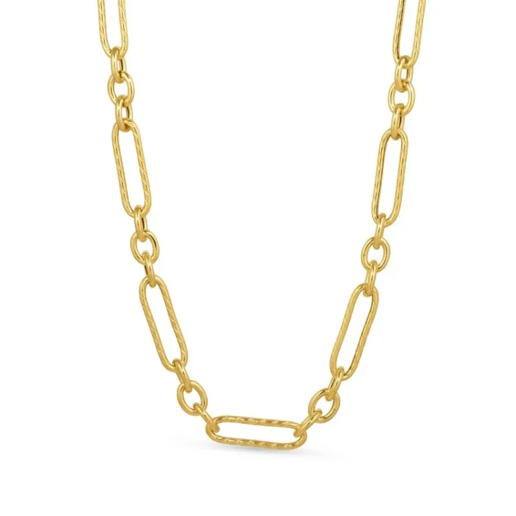 figaro ketting in verguld sterlingzilver 45 cm x 7,1 mm