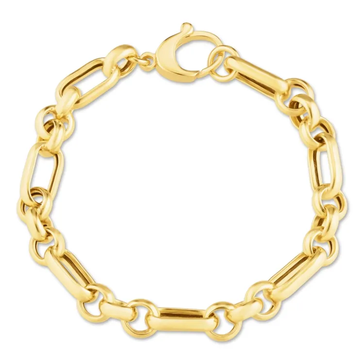 figaro armband in verguld sterlingzilver x 6,7 mm