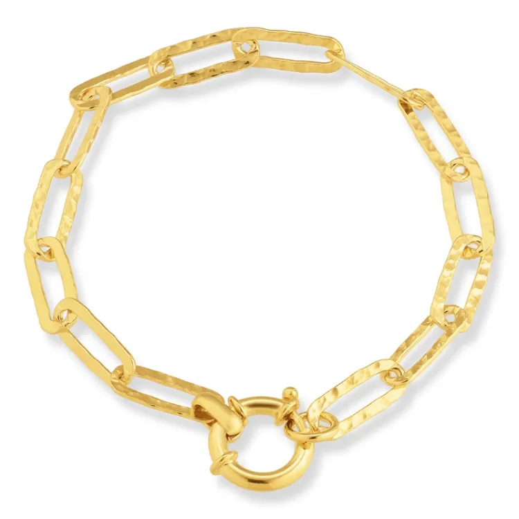 armband in verguld sterlingzilver 17, 18cm x 5,7 mm