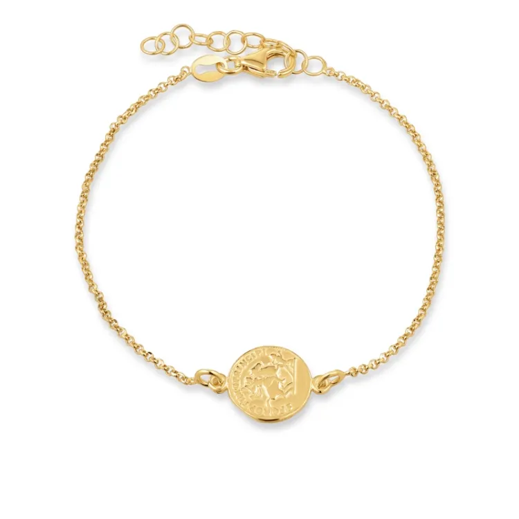 armband in verguld sterlingzilver met hanger in verguld sterlingzilver