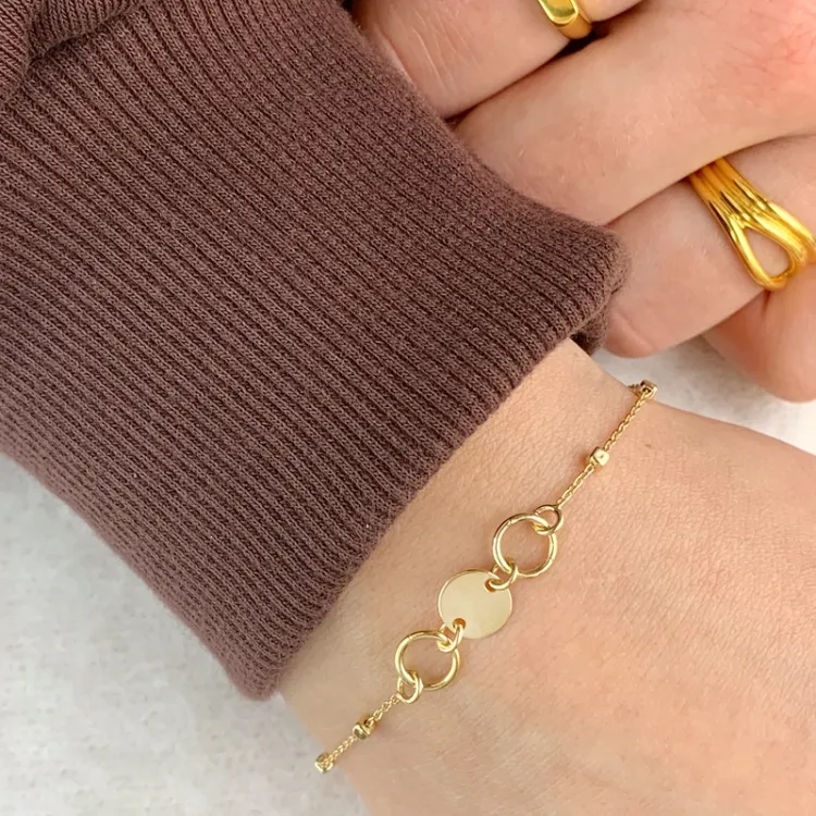 armband in verguld sterlingzilver met hanger in verguld sterlingzilver