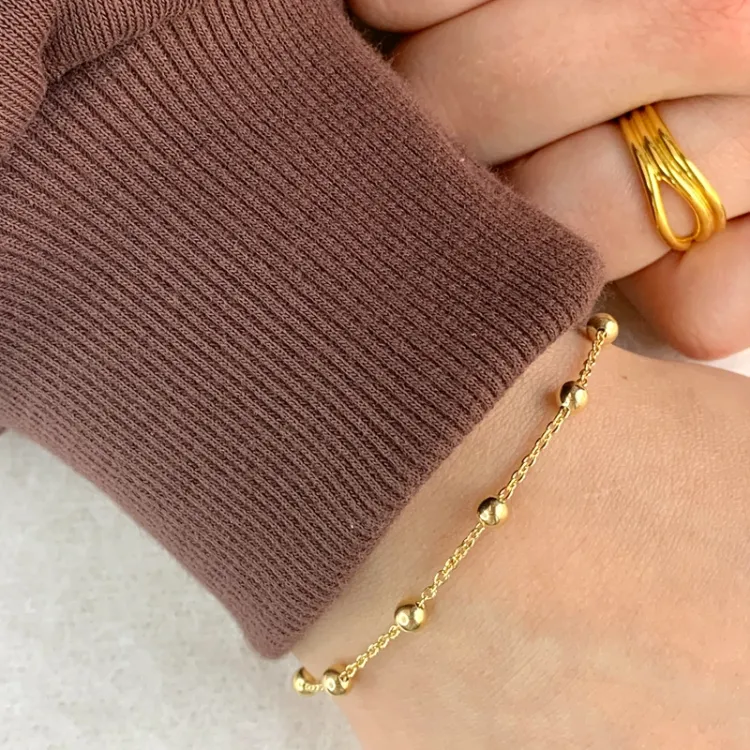 kogelarmband in verguld sterlingzilver  x 4,0 mm 