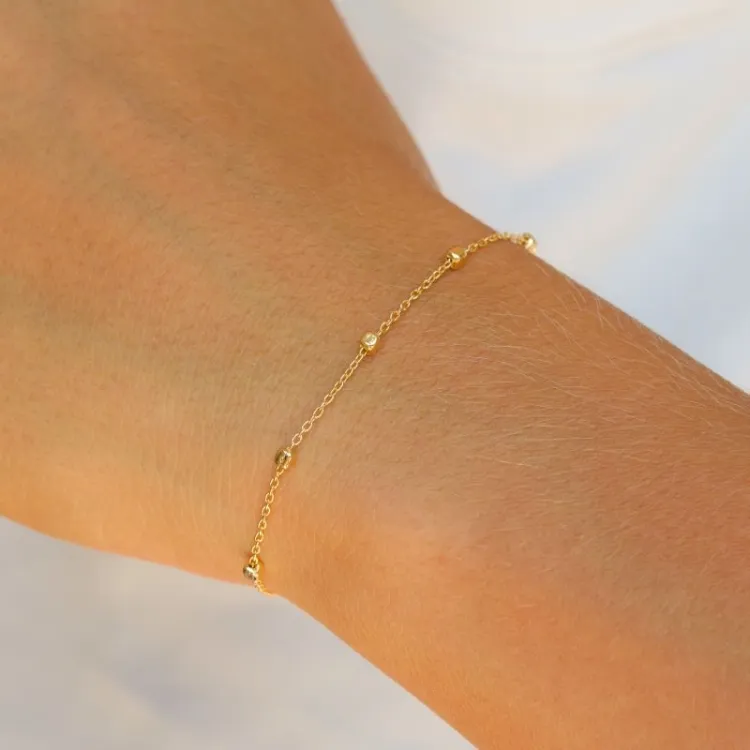 kogelarmband in verguld sterlingzilver  x 2,1 mm 