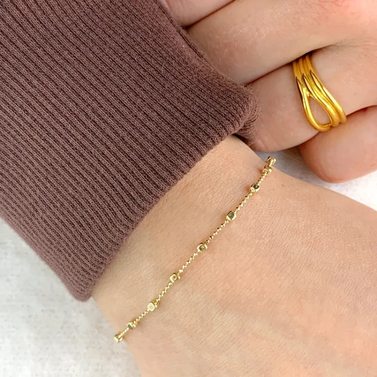 kogelarmband in verguld sterlingzilver  x 2,1 mm 