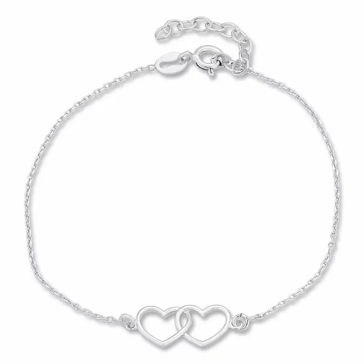 hart armband in zilver met hanger in zilver