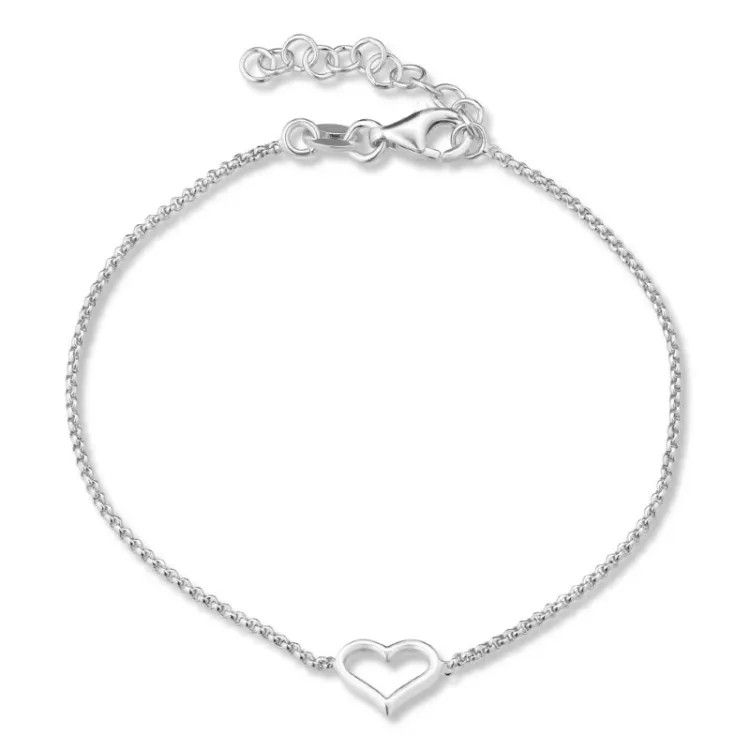 hart armband in zilver met hanger in zilver