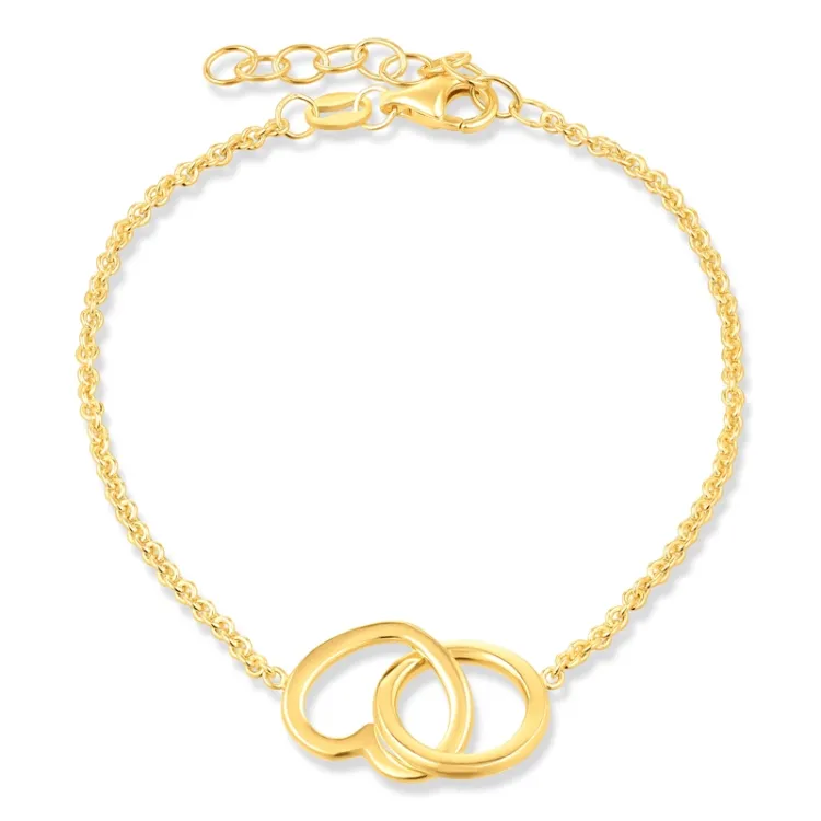 hart armband in verguld sterlingzilver met hanger in verguld sterlingzilver