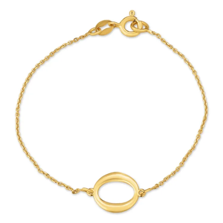 hart armband in verguld sterlingzilver met hanger in verguld sterlingzilver