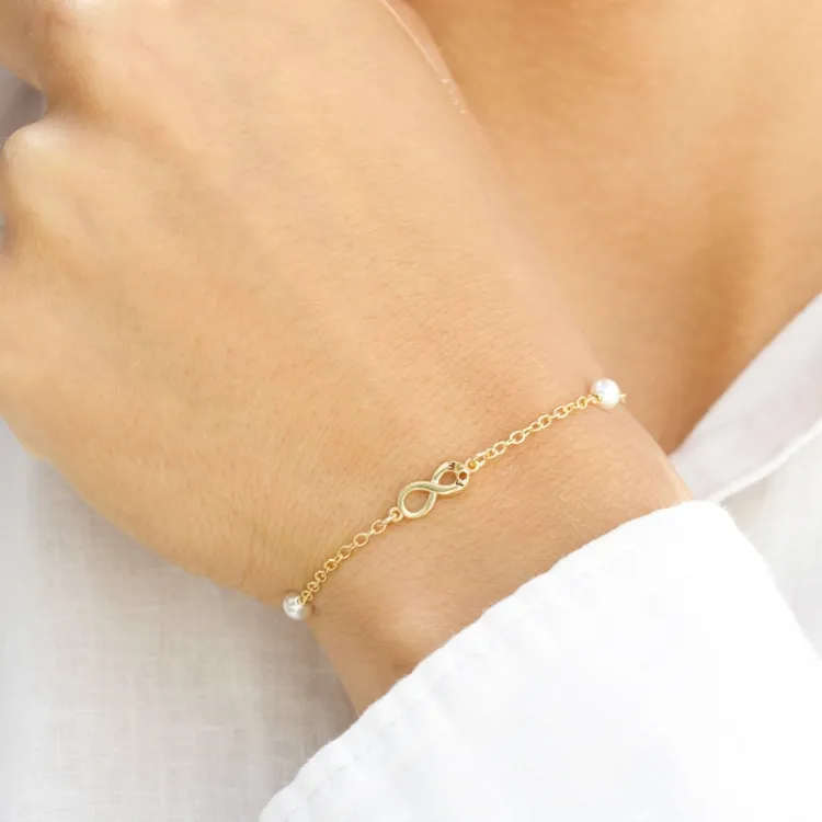 infinity armband in verguld sterlingzilver met hanger in verguld sterlingzilver